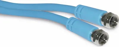 Immagine prodotto di Cavo di collegamento per antenna SAT, 2 connettori F, flessibile, blu, 20 m, 75 dB