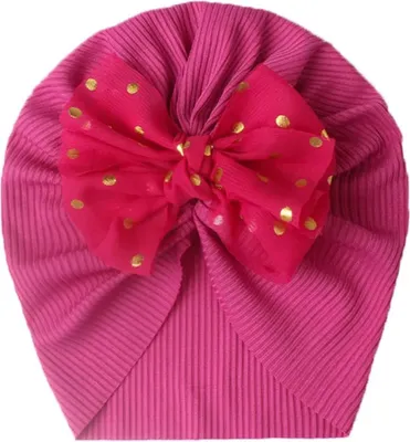 Obrázek produktu pro Dětská turbanová čepice JO-38207 - Růžová pro malé parádnice KP38207