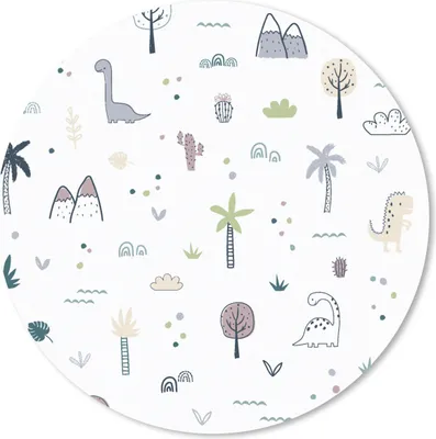 Produktbild von MuchoWow® Mauspad Mousepad Dinosaurier - Bäume - Muster 30x30 cm - Mousepads - Maus Mat - Pad - Mausunterlage - Tischunterlage - Schreibtischmatten