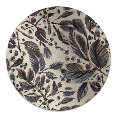 Produktbild von Rundmatte - Stuhlunterlage Bürostuhlunterlage - Rund Ø 100 cm - Bodenmatte - Fußmatte - Vintage Blätter