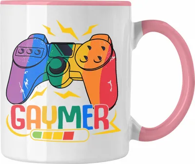Produktbild von Trendation - LGBT Tasse Geschenk für Schwule Lesben Transgender Gaymer Regenbogen Lustige Grafik Regenbogen (Rosa)