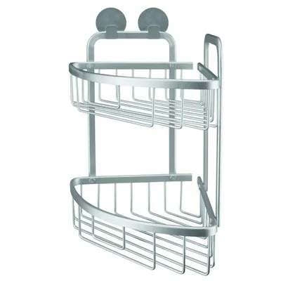 Zdjęcie produktu dla Kleine Wolke Podwójny koszyk prysznicowy Rocco Trójkątny aluminiowy