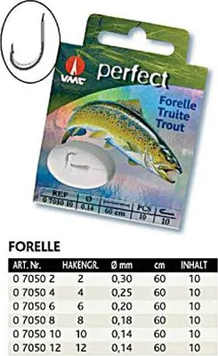 Immagine prodotto di VMC Perfect trout hook nichel con spirale misura 4