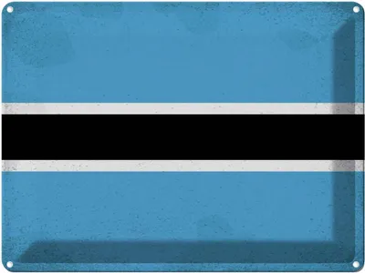 Produktbild von vianmo Blechschild 30x40 cm Botswana Flagge Fahne Wappen