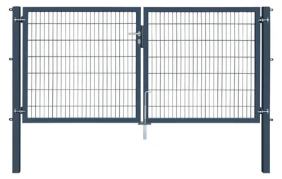 Produktbild von 300 x 140 cm Doppelstabmatten Industrietor 2-flügelig 6/5/6 Anthrazit