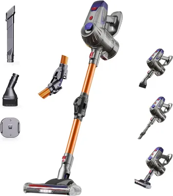 Produktbild von 36000PA Akku Staubsauger,LED Staubsauger Kabellos,4-in-1 Kabelloser Staubsauger,2-Gang-Saugkraft,Faltrohr,50min, 0.8L, für Hartböden Teppich Tierhaare