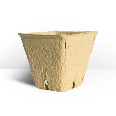 Zdjęcie produktu dla Doniczka torfowa kwadratowa 6x6 cm do sadzenia roślin ogrodowych - zestaw 12 sztuk