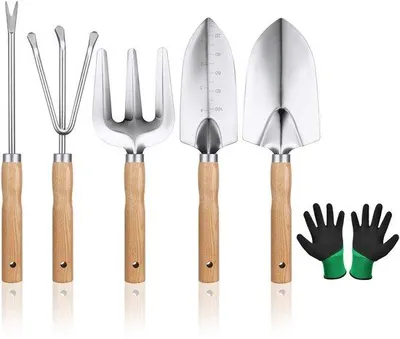 Produktbild von Gartenwerkzeugset - Ergonomische Handgriffe - 6 Stück Gartenwerkzeug