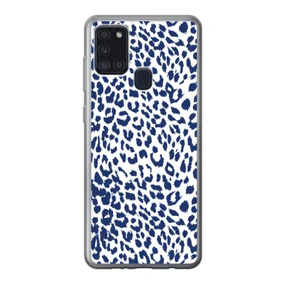 Produktbild von MuchoWow® Handyhülle Schutzhülle Hülle für Samsung Galaxy A21s Panther Druck - Blau - Abstrakt Silikon Softcase Handy Hülle - Hartschale