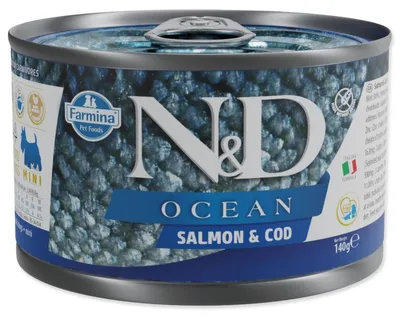 Productafbeelding van N&D HOND OCEAN Volwassen, zalm en kabeljauw, mini formaat, 140g
