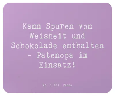 Produktbild von Mr. & Mrs. Panda Mouse Pad Spruch Patenopa und Weisheit - Lavendeltraum - Geschenk, mauspad laptop, Patenschaft, Freude, Humor, Großvater, Geburtstage, Verwandte, Familie