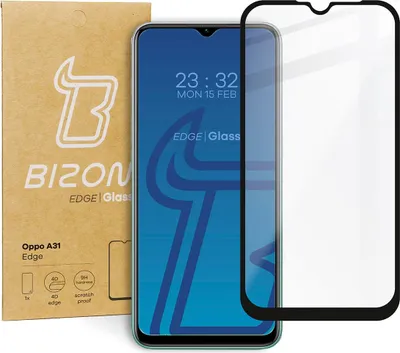 Produktbild von Bizon Glass Edge Tempered Glass für Oppo A31, Schwarz