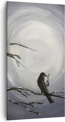 Produktbild von Bild auf Leinwand - Leinwandbild - Vogel Baum modern - 55x100cm - Wand Bild - Wanddeko - Wandbilder - Leinwanddruck - Bilder - Kunstdruck - Wanddekoration - Leinwand bilder - Wandkunst - PA55x100-3432