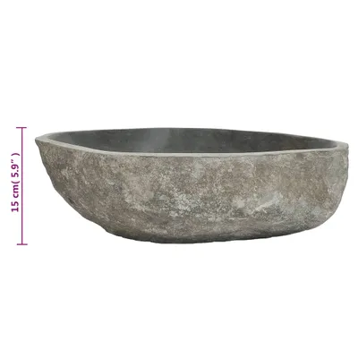 Produktbild von vidaXL Waschbecken Flussstein Oval 45-53 cm -  Badezimmer-Waschbecken