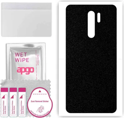 Produktbild von apgo Rückseite Schutzfolie, Skin, kompatibel mit Xiaomi Redmi 9 Prime, Hinten Displayschutzfolie aus Vinylfolie, kratzfest, einfache Montage - Mattschwarz