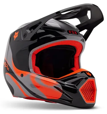 Produktbild von FOX V1 Emotion Motocross Helm, schwarz/grau/orange, 2XL (63/64)