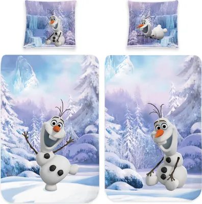 Produktbild von Frozen Die Eiskönigin Olaf Der Schneemann Bettwäsche Linon / Renforcé