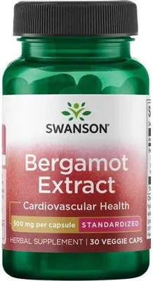 Zdjęcie produktu dla Ekstrakt z bergamotki 500 mg 30 kapsułek wegetariańskich Swanson Health Products