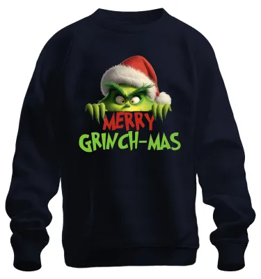 Produktbild von MERRY GRINCH-MAS Grinch Weihnachten lustig Geschenk Retro Sweatshirt Pullover, Navy, 3XL