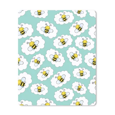 Produktbild von MuchoWow® Mauspad Mousepad Biene - Insekten - Muster - Grün 30x40 cm - Mousepads - Maus Mat - Pad - Mausunterlage - Mausmatten