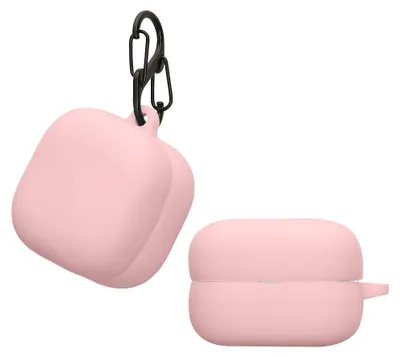 Produktbild von kwmobile Schutzhülle für Sony LinkBuds Fit WF-LS910N Hülle - TPU Silikon Case für Kopfhörer Ladecase - stoßfestes Cover mit Karabiner - Altrosa