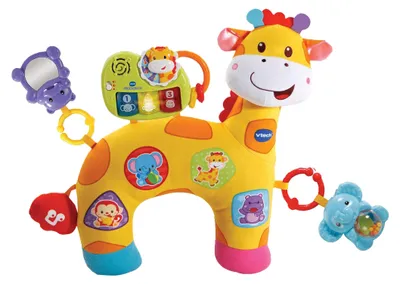 Zdjęcie produktu dla Poduszka żyrafa VTech Baby - Urocza poduszka do przytulania, zabawy w pozycji leżącej i grzechotania - Dla dzieci w wieku 0-24 miesięcy