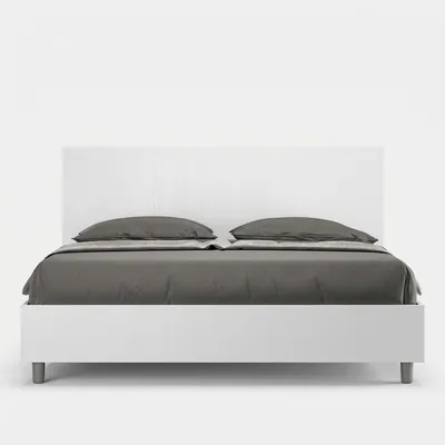 Produktbild von Doppelbett ohne Lattenrost 160x190 cm weiß mit hohem Kopfteil New Egos