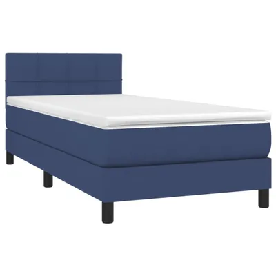 Produktbild von Boxspringbett mit Matratze Blau 90x190 cm Stoff