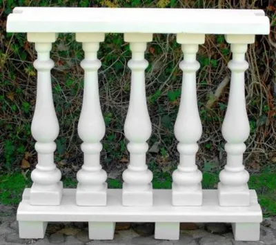 Produktbild von Casa Padrino Jugendstil Balustrade Weiß 100 x 25 x H. 92 cm - Massives Stein Geländer aus feinstem Beton - Garten & Terrassen Balustraden