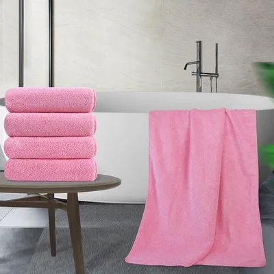 Produktbild von Famanu Handtücher - 4 Stück - Mikrofaser - schnelltrocknend - 144,8 x 76,2 cm - rosa