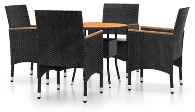 Obrázek produktu pro vidaXL 5dílný zahradní jídelní set Poly ratan Black