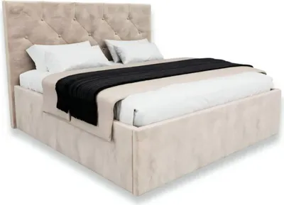 Produktbild von Doppelbett Bett Schlafzimmer 180сm Matratze Beige Chesterfield Stil Hochwertig