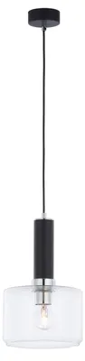 Obrázek produktu pro Závěsné svítidlo VANES, černé, průhledné a chromované, 1xE27x40W, kov, rozměry: 80x20x20 cm, IP20, Jupiter