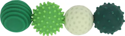 Image de 4 balles en silicone structurées pour réduire le stress, jouets sensoriels en forme de balle pour les voyages, le travail et la maison, vert