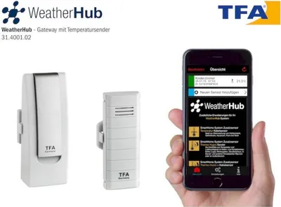 Obrázok produktu pre TFA - Starter-Set mit Temperatursender WEATHERHUB 31.4001.02 - weiß
