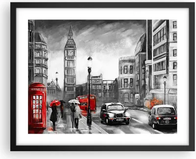 Produktbild von Gerahmtes Poster - Schwarzer Rahmen - London Bus - 50x40 cm - Wand Bild - Wanddeko - Wandbilder - Kunstposter - Wandposter - Bilderrahmen - Bilder - Kunstdruck - Wandbild - P2BAA50x40-3939