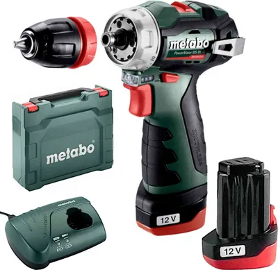 Zdjęcie produktu dla Metabo PowerMaxx BS BL Q - Wiertarko-wkrętarka - akumulatorowa - 2 prędkości 10 mm - 38 N-m - 2 akumulatory - 12 V