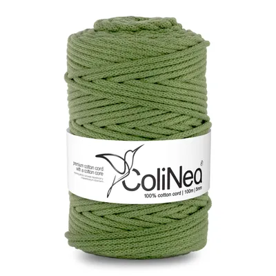 Zdjęcie produktu dla Sznurek bawełniany Sznur bawełniany pleciony Sznur z rdzeniem bawełnianym Do makramy Lina do makramy Sznur rzemieślniczy 5 mm 100 m pistacjowy zielony DIY ColiNea