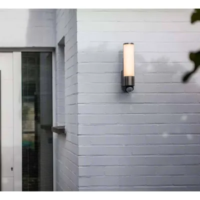 Obrázek produktu pro LUTEC Leda LED venkovní nástěnné svítidlo 3000 K 14W detektor pohybu IP44 niklová barva