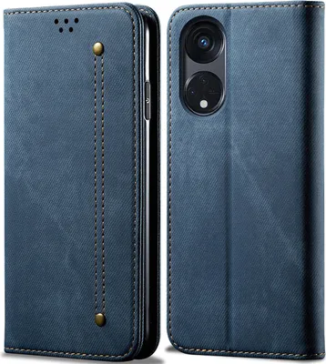 Produktbild von OPPO A98 Hülle, Leder Brieftasche Flip Bookstyle Schutzhülle mit Standfunktion für OPPO A98 5G/ Reno8 T 5G Blau