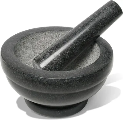 Produktbild von wenco Mörser & Stößel Set aus Granit ⌀ 16cm – Perfekt für das Zerkleinern, Mahlen & Zubereiten