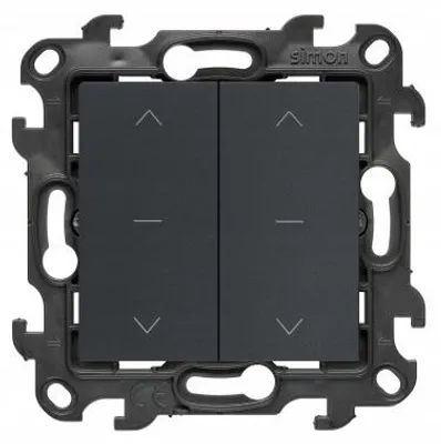 Imagen del producto de Simon 24 NZW2.01/38. Interruptor doble para persianas enrollables. Color: gris grafito mate