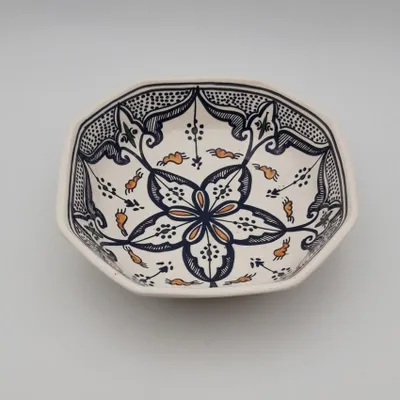 Obrázek produktu pro Marocký černý osmiboký talíř - D 25 cm