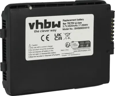Produktbild von vhbw Akku Ersatz für Motorola BTRY-TC7X-46MA2, BTRY-TC70X-46MA1-01 für Barcodescanner POS (4620 mAh, 3,7 V, Li-Ion)