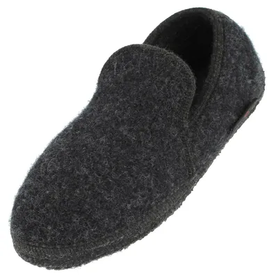Produktbild von HAFLINGER Loafer Pantoffel Slipper aus Wolle Hausschuh uni Dunkelgrau (Graphi