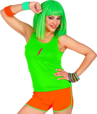 Image de hot pants des années 80 - mini short rose fluo/orange - taille standard orange