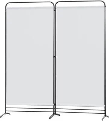 Productafbeelding van Inklapbare Paravent 2-delig | Scheidingswand voor Ruimteverdeling en Privacy | 162 x 180 cm | Wit