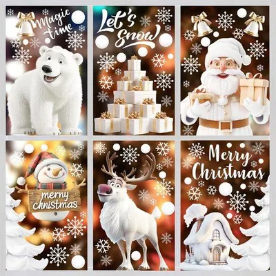 Produktbild von Famanu Fensterstickers Weihnachtsdekoration - Wiederverwendbare PVC Aufkleber
