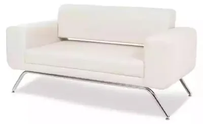 Produktbild von Weißer Luxus Zweisitzer Luxus Couch Textil Stoff Büroeinrichtung Möbel