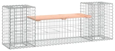 Obrázok produktu pre vidaXL Gabionová záhradná lavička 183x41x60,5 cm z masívneho dreva duglasky